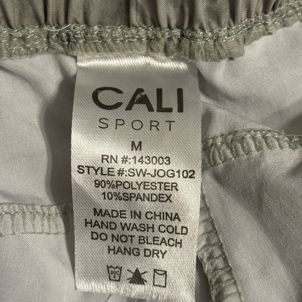 Cali Sport Gray Marble Print Joggers Size M Zip Pocket Athleisure Pants - Picture 3 of 9